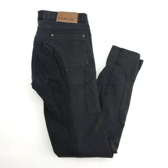 Dublin Womens Black Mixed Media Regular Fit Denim Straight Jeans Size 8/26 - Picture 4 of 15